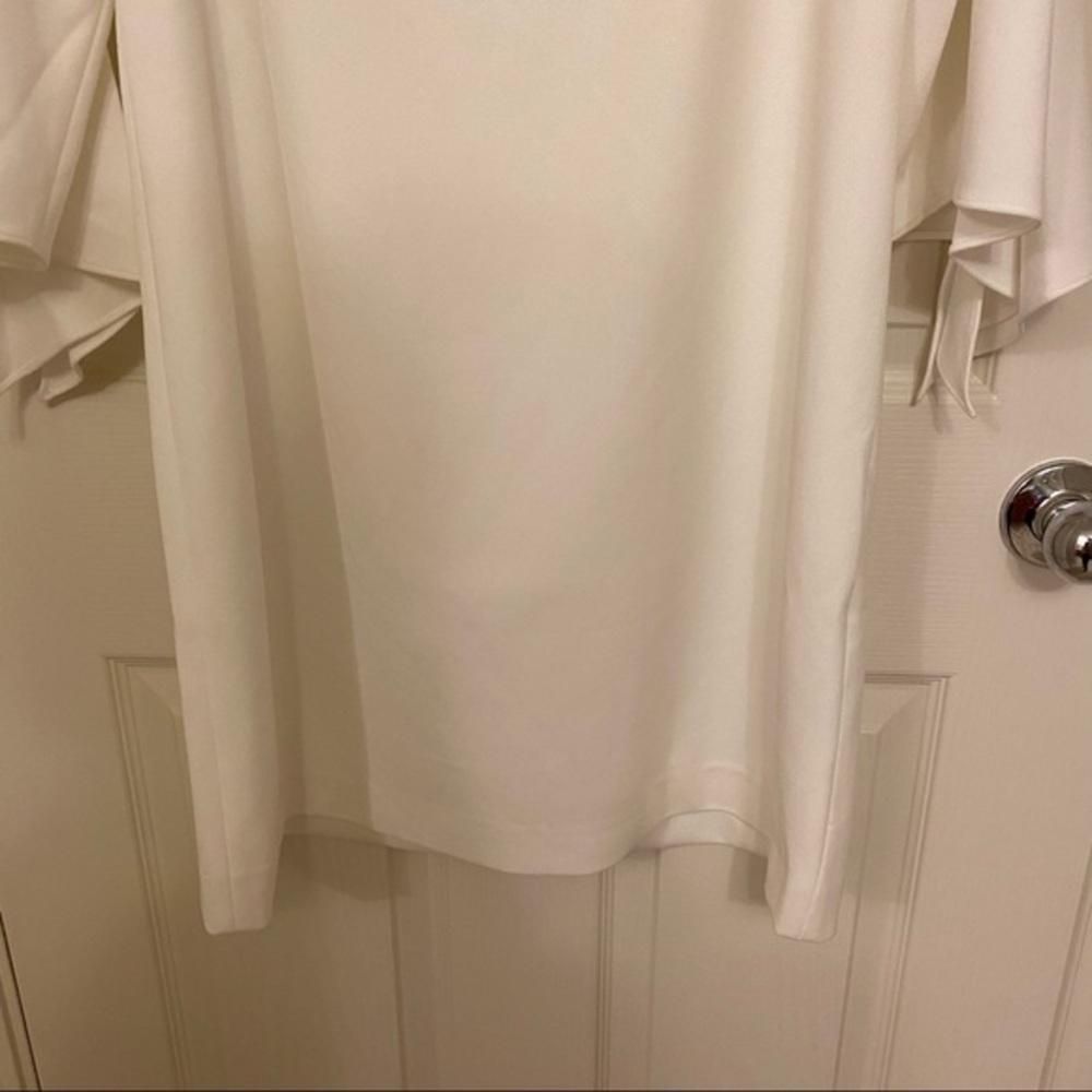 Tibi Structured Crepe Off-the-Shoulder Dress Ivory - Picture 6 of 12